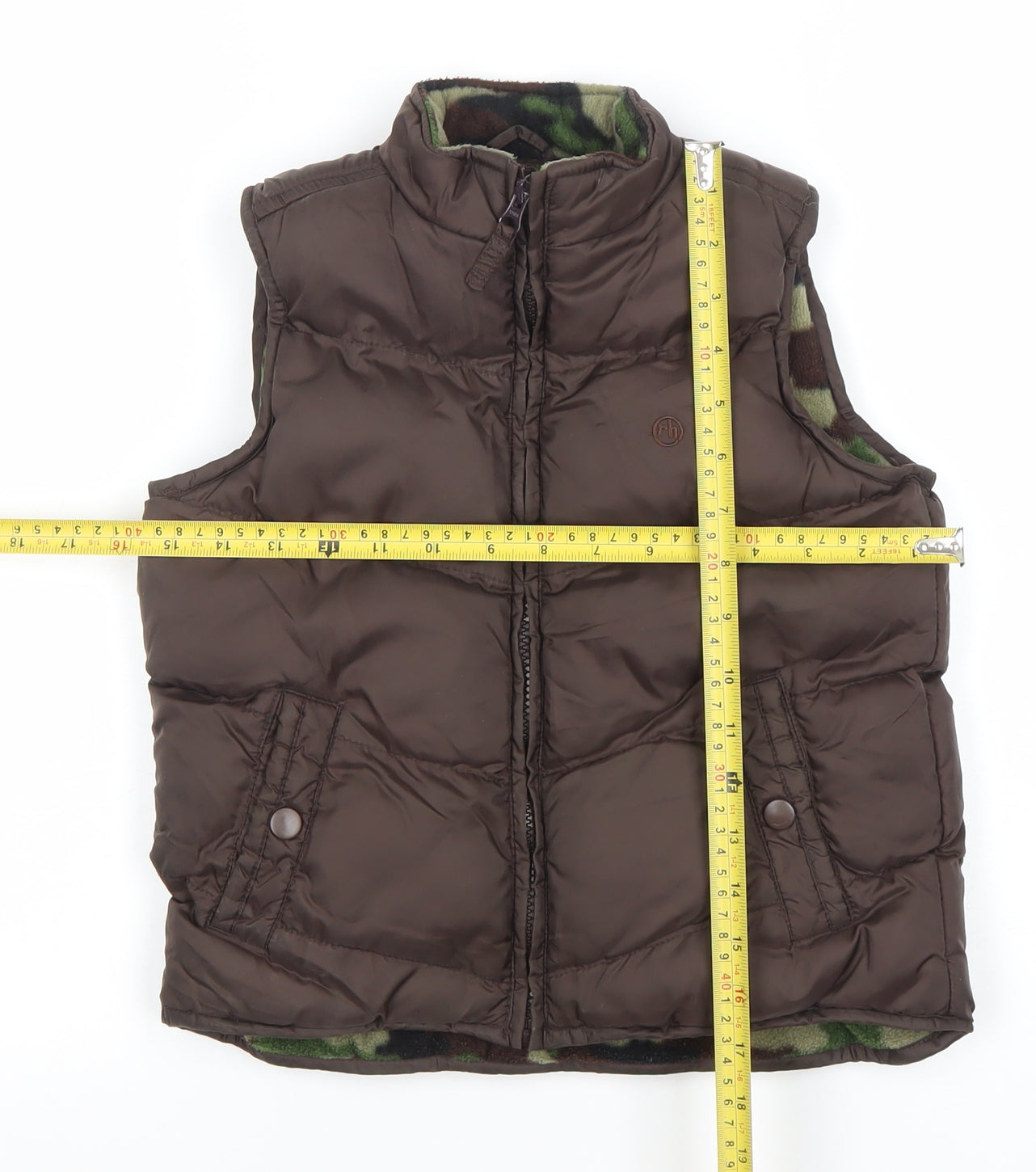 Debenhams Boys Brown Puffer Gilet 5 Years Quilted Nylon Bodywarmer
