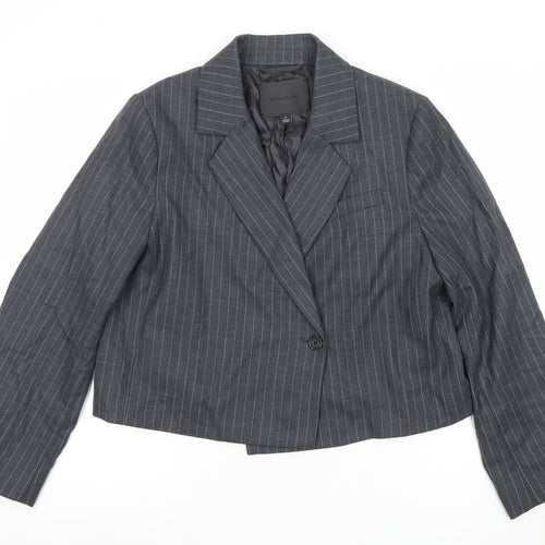 Marks and Spencer Autograph Women’s Grey Pinstripe Wool Blazer Size 16