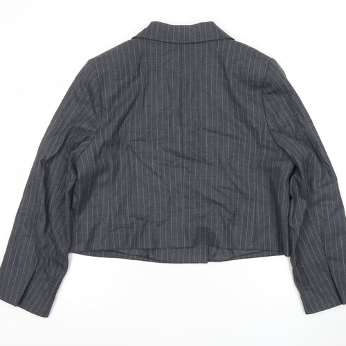 Marks and Spencer Autograph Women’s Grey Pinstripe Wool Blazer Size 16