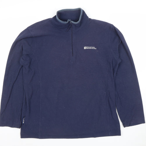 Mountain Warehouse Men's Blue Small Half Zip Fleece Pullover Sweatshirt