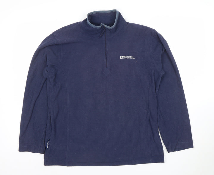 Mountain Warehouse Men's Blue Small Half Zip Fleece Pullover Sweatshirt