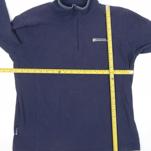 Mountain Warehouse Men's Blue Small Half Zip Fleece Pullover Sweatshirt