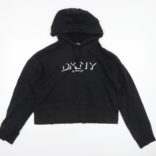 DKNY Sport Women's Black Hoodie Medium 100% Cotton Pullover