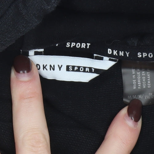 DKNY Sport Women's Black Hoodie Medium 100% Cotton Pullover
