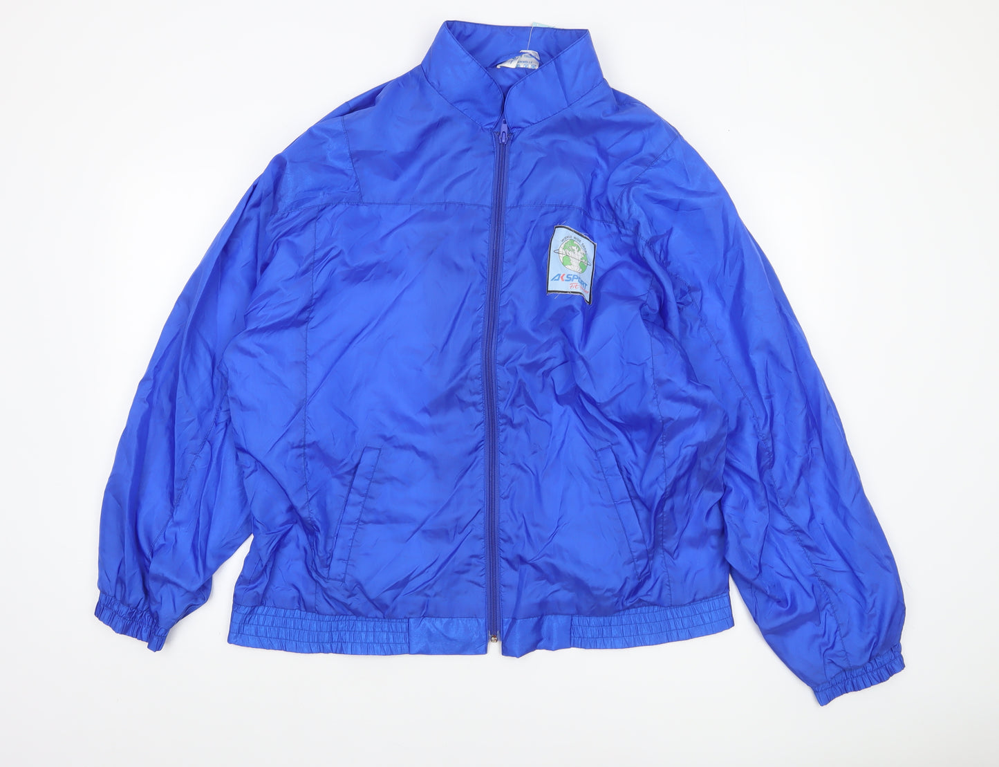 AK Sport Women's Blue Nylon Windbreaker Jacket Size 6