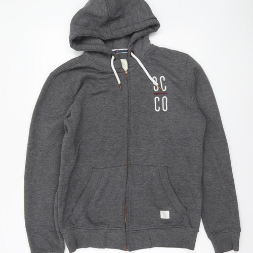 SoulCal & Co Men’s Grey Full Zip Hoodie Size L Regular Fit