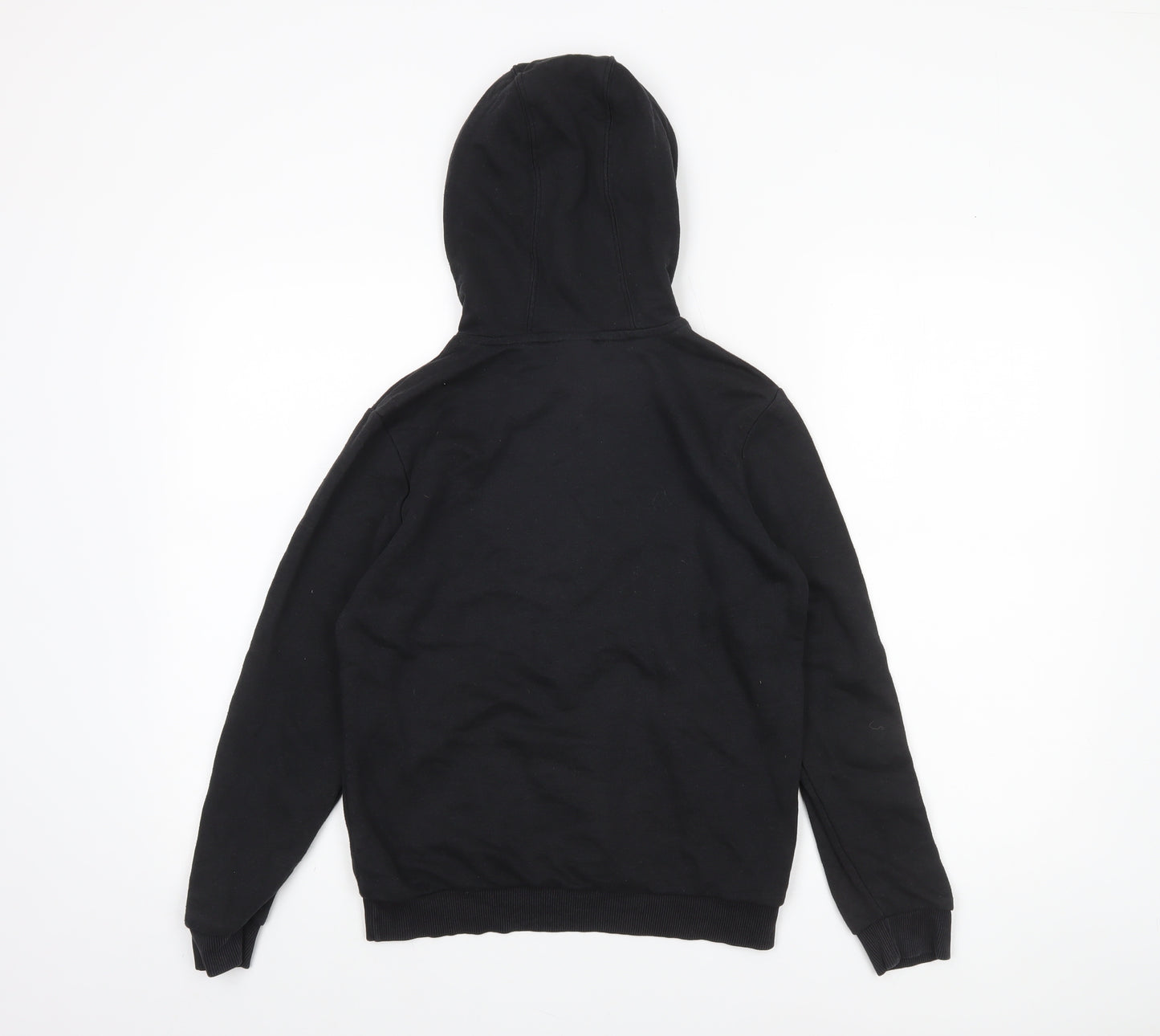 Adidas Boys Black Pullover Hoodie 11-12 Years Logo Cotton Blend