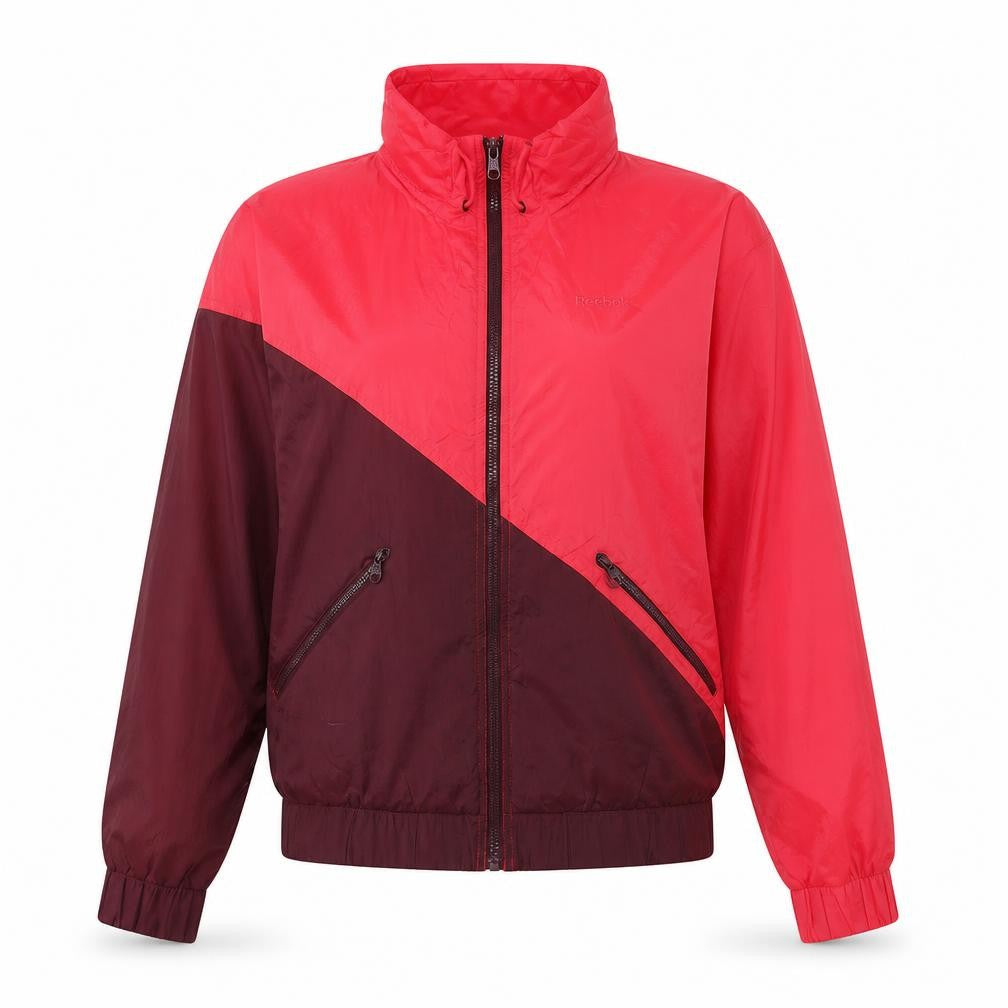 Reebok Women Red Burgundy 90s Retro Windbreaker Jacket S