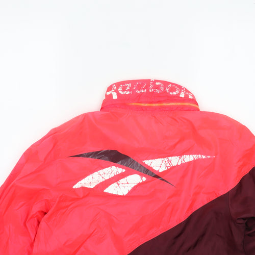 Reebok Women Red Burgundy 90s Retro Windbreaker Jacket S