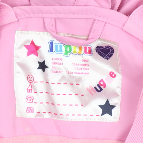 Lupilu Pink Waterproof Ski Salopettes Unisex Baby 18-24 Months Adjustable Lined