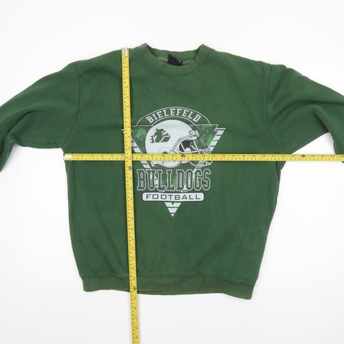 James & Nicholson Men's Green Graphic Football Sweatshirt Size M