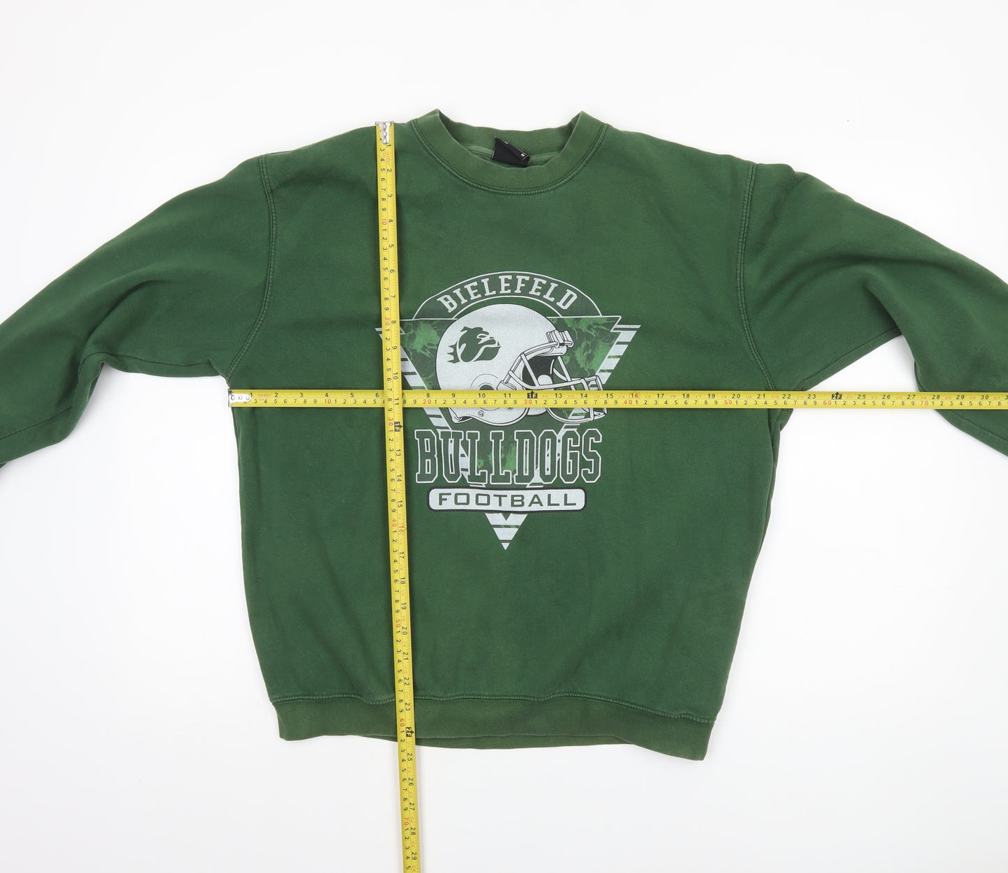 James & Nicholson Men's Green Graphic Football Sweatshirt Size M