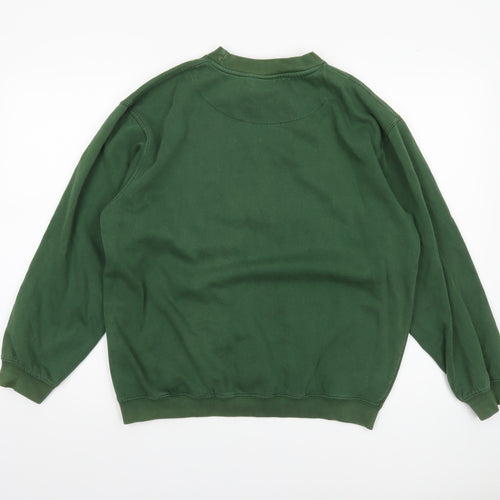 James & Nicholson Men's Green Graphic Football Sweatshirt Size M