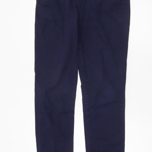 Next Women Navy Blue Chino Trousers Size 10R Cotton Casual