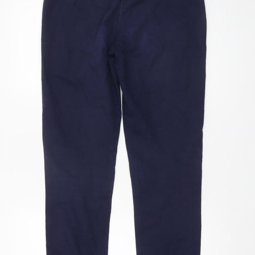 Next Women Navy Blue Chino Trousers Size 10R Cotton Casual