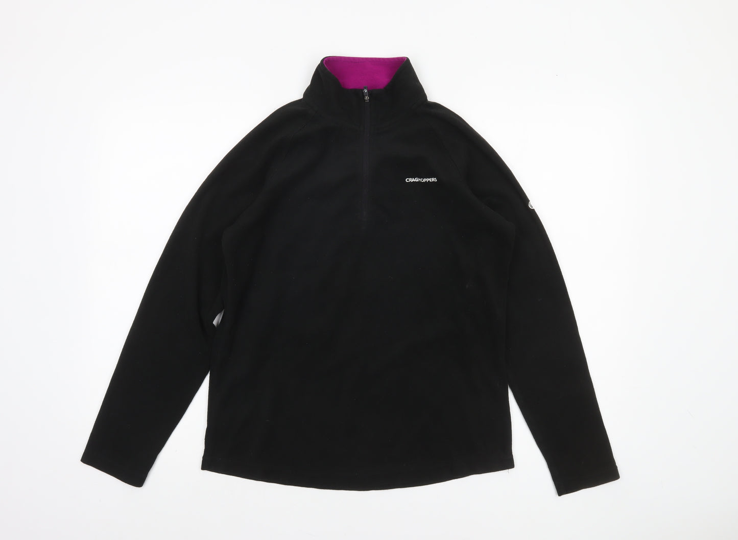 Craghoppers Women Black Fleece Pullover 1/2 Zip Sweatshirt UK 12