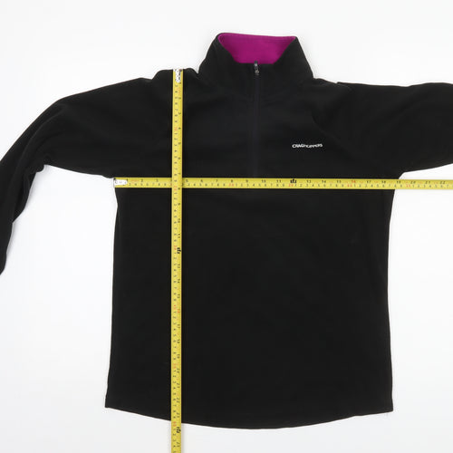 Craghoppers Women Black Fleece Pullover 1/2 Zip Sweatshirt UK 12