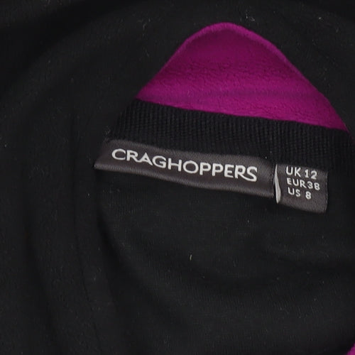 Craghoppers Women Black Fleece Pullover 1/2 Zip Sweatshirt UK 12