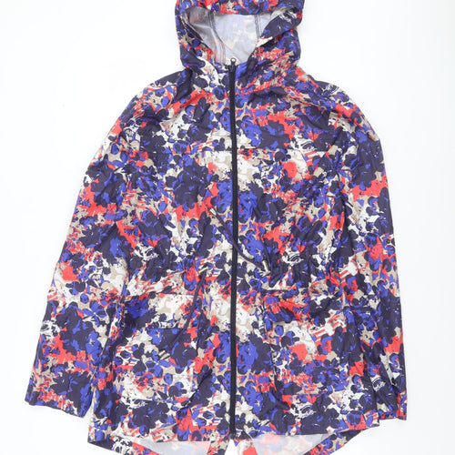 Brave Soul Womens Multicoloured Hooded Rain Coat Jacket Size 12