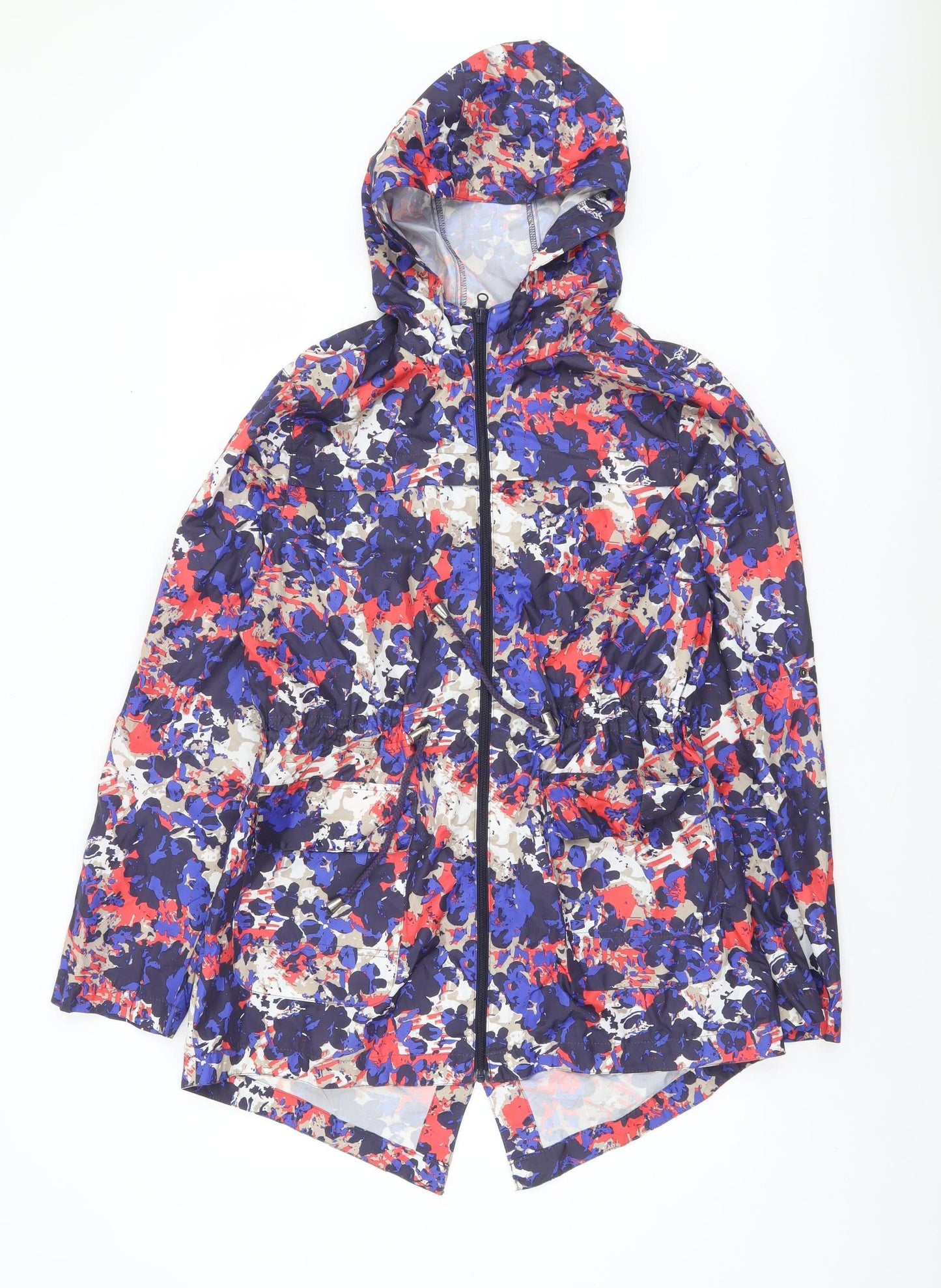 Brave Soul Womens Multicoloured Hooded Rain Coat Jacket Size 12