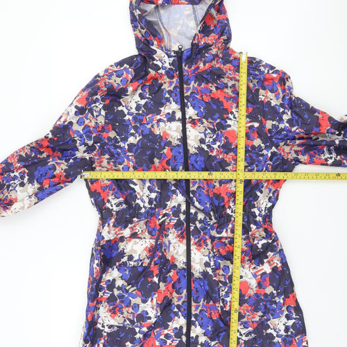 Brave Soul Womens Multicoloured Hooded Rain Coat Jacket Size 12