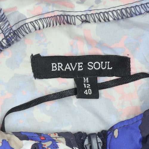 Brave Soul Womens Multicoloured Hooded Rain Coat Jacket Size 12