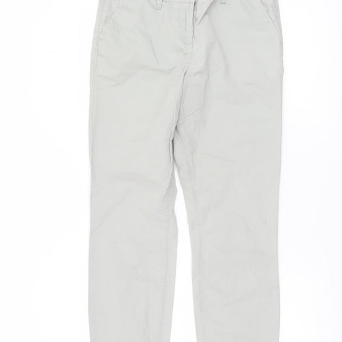 Next Womens Grey Cotton Chino Trousers Size 8 Regular