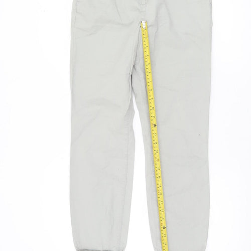 Next Womens Grey Cotton Chino Trousers Size 8 Regular