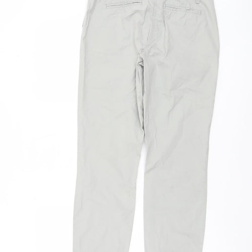 Next Womens Grey Cotton Chino Trousers Size 8 Regular