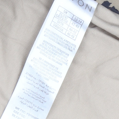 Avon Women's Beige Cotton Trench Coat Size 12 Classic Button Up