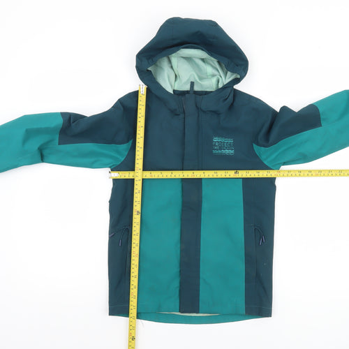 Mountain Warehouse Boys Green Waterproof Hooded Rain Coat Jacket 9-10 Years
