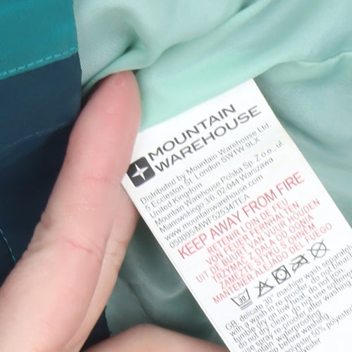 Mountain Warehouse Boys Green Waterproof Hooded Rain Coat Jacket 9-10 Years