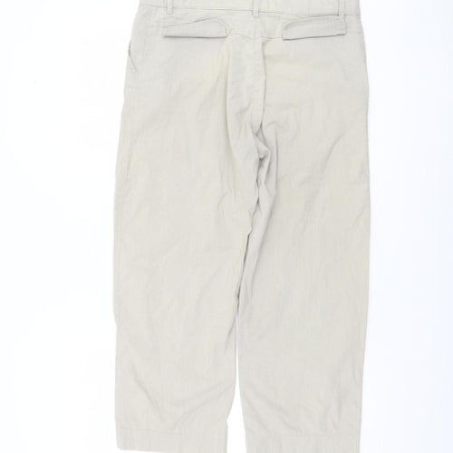 Jensen Women Beige Cropped Twill Trousers Size 12