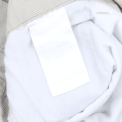 Jensen Women Beige Cropped Twill Trousers Size 12