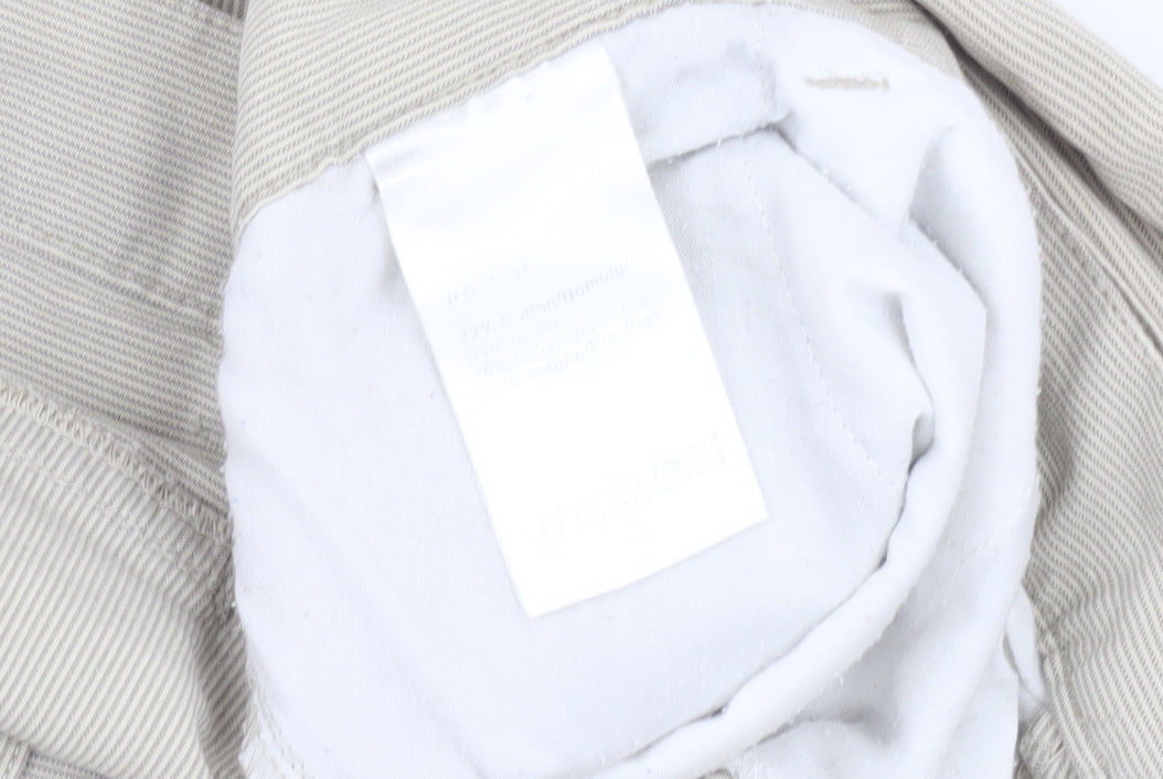 Jensen Women Beige Cropped Twill Trousers Size 12