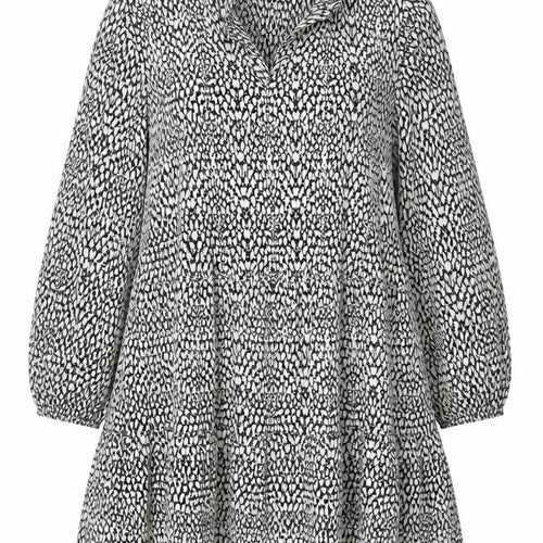 Dunnes Women’s Black Animal Print A-Line Long Sleeve Dress Size XL