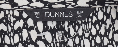 Dunnes Women’s Black Animal Print A-Line Long Sleeve Dress Size XL