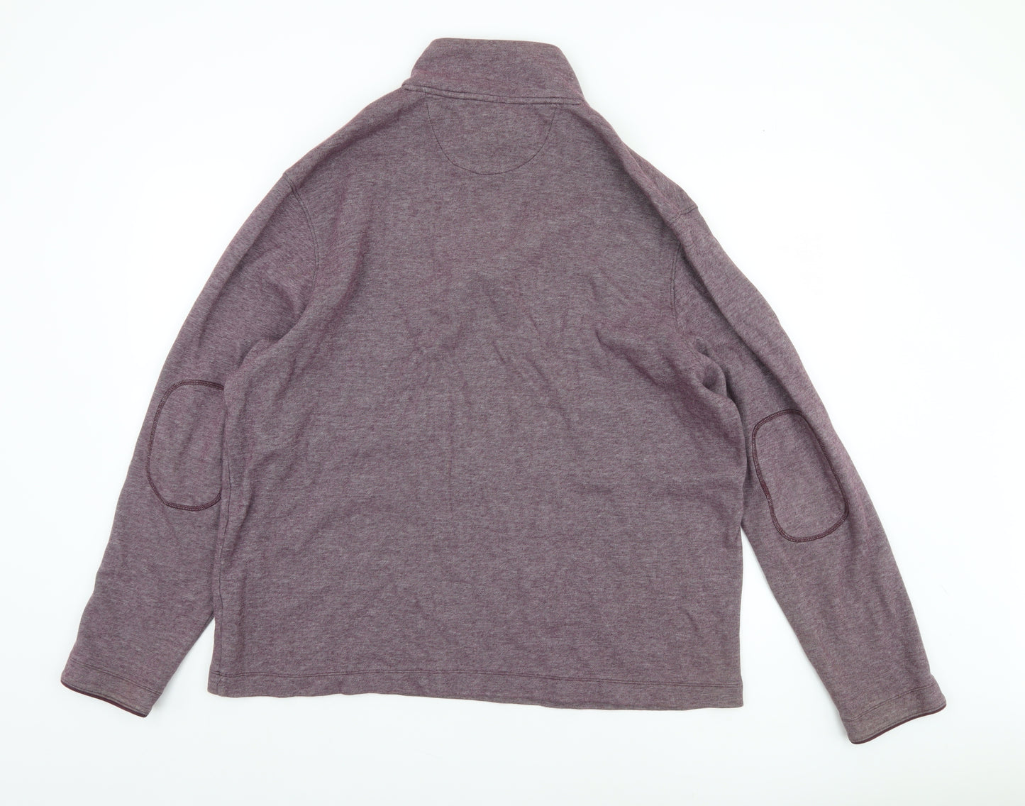 Marks and Spencer Blue Harbour Men's Purple 1/4 Zip Cotton Sweatshirt XL