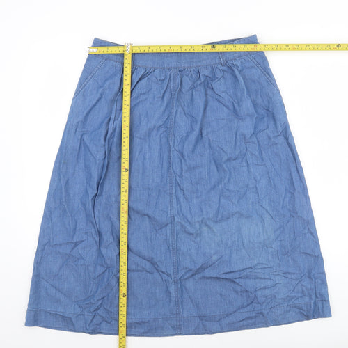 Oasis Women’s Blue Cotton A-Line Denim Skirt Size 14