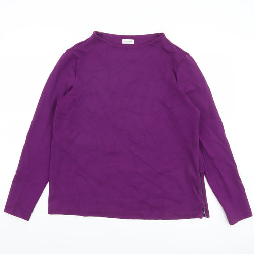 Gerry Weber Women Purple Long Sleeve Boat Neck Stretch Top Size 12