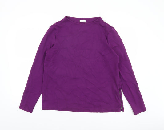 Gerry Weber Women Purple Long Sleeve Boat Neck Stretch Top Size 12