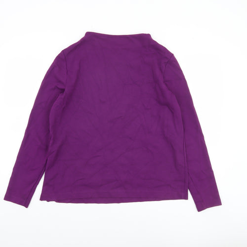 Gerry Weber Women Purple Long Sleeve Boat Neck Stretch Top Size 12