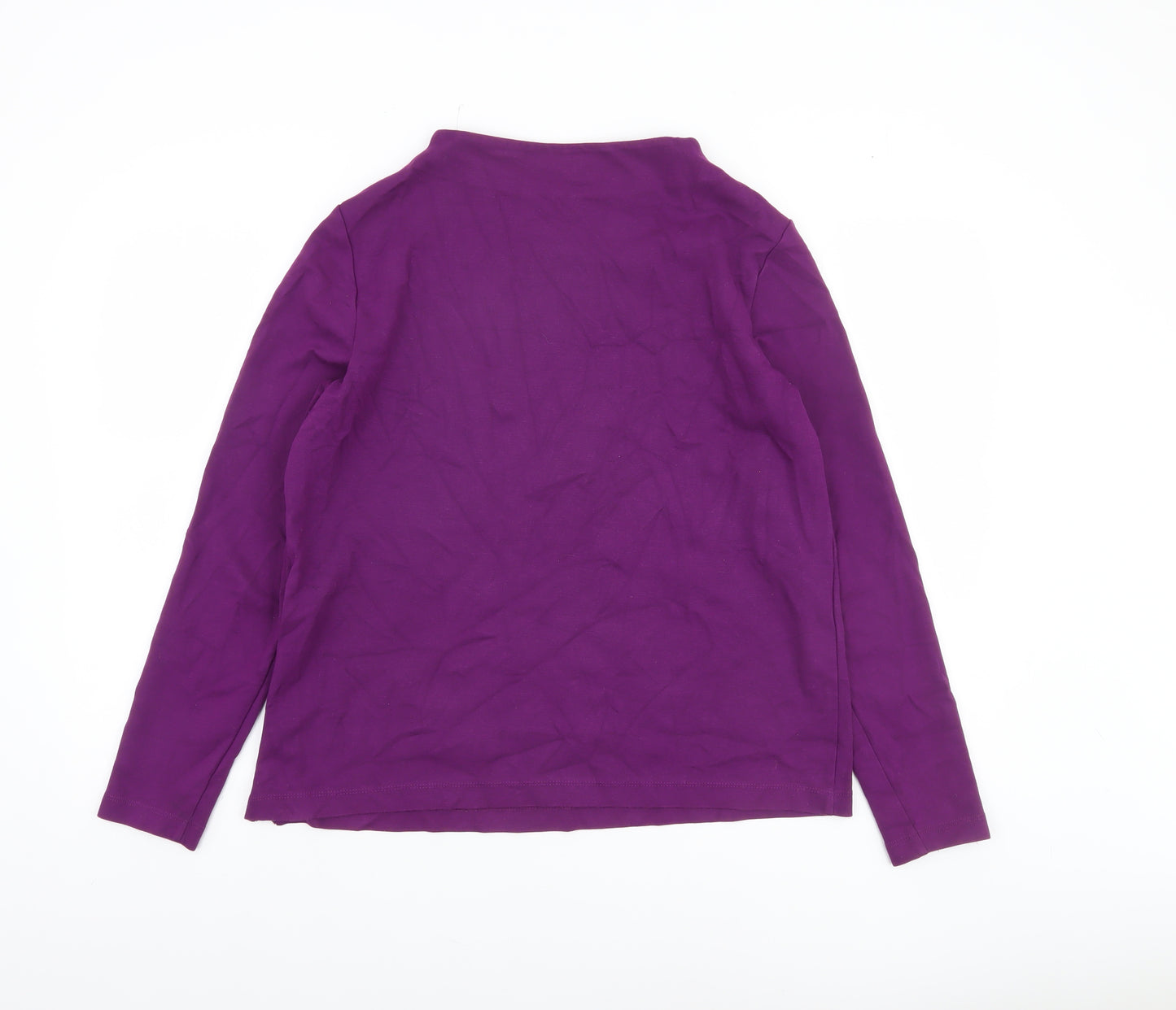 Gerry Weber Women Purple Long Sleeve Boat Neck Stretch Top Size 12