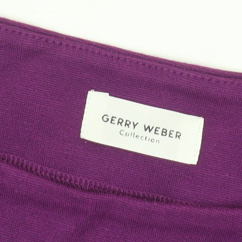 Gerry Weber Women Purple Long Sleeve Boat Neck Stretch Top Size 12