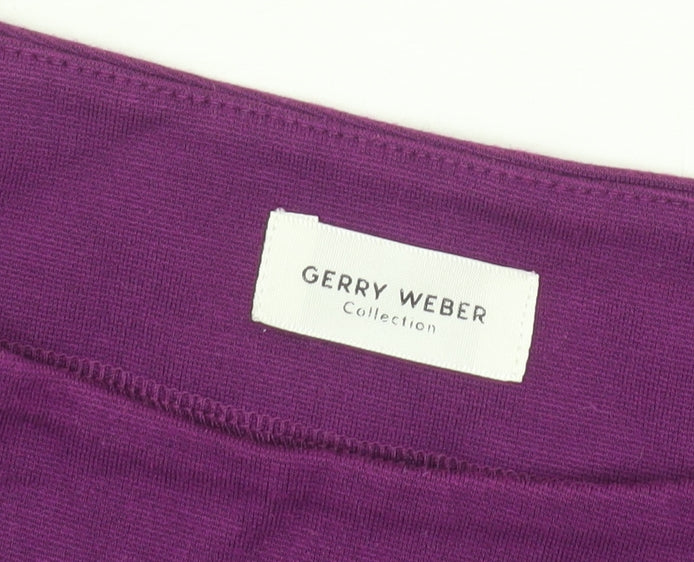 Gerry Weber Women Purple Long Sleeve Boat Neck Stretch Top Size 12