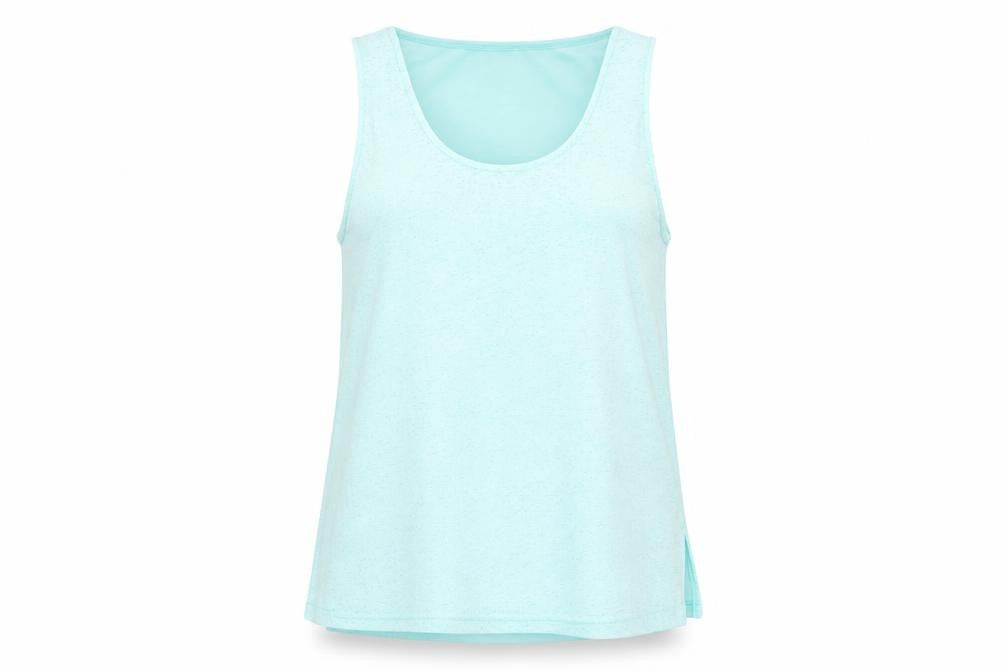 Front view of Dunnes Women’s Blue Basic Sleeveless Tank Top, size M