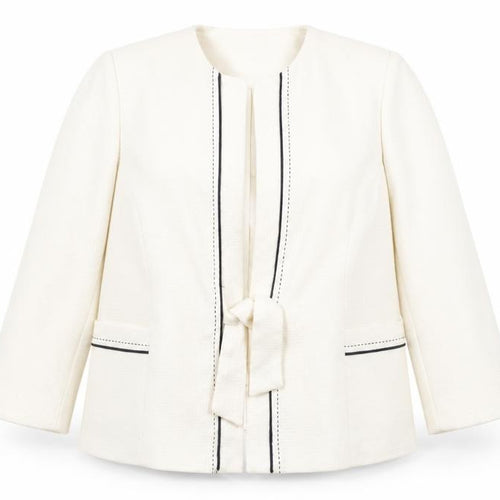 Roman Originals Womens Ivory Belted Lined Blazer Size 18