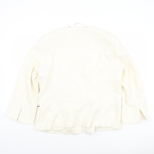 Roman Originals Womens Ivory Belted Lined Blazer Size 18