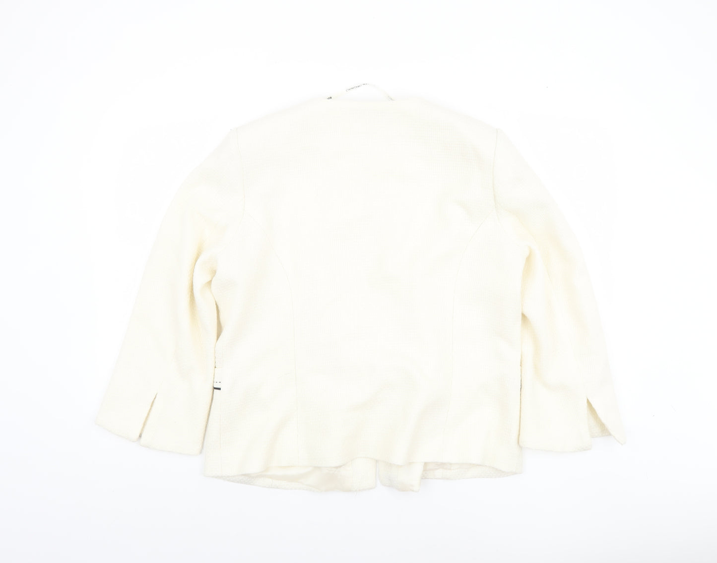 Roman Originals Womens Ivory Belted Lined Blazer Size 18