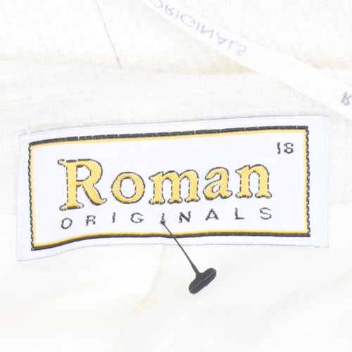 Roman Originals Womens Ivory Belted Lined Blazer Size 18